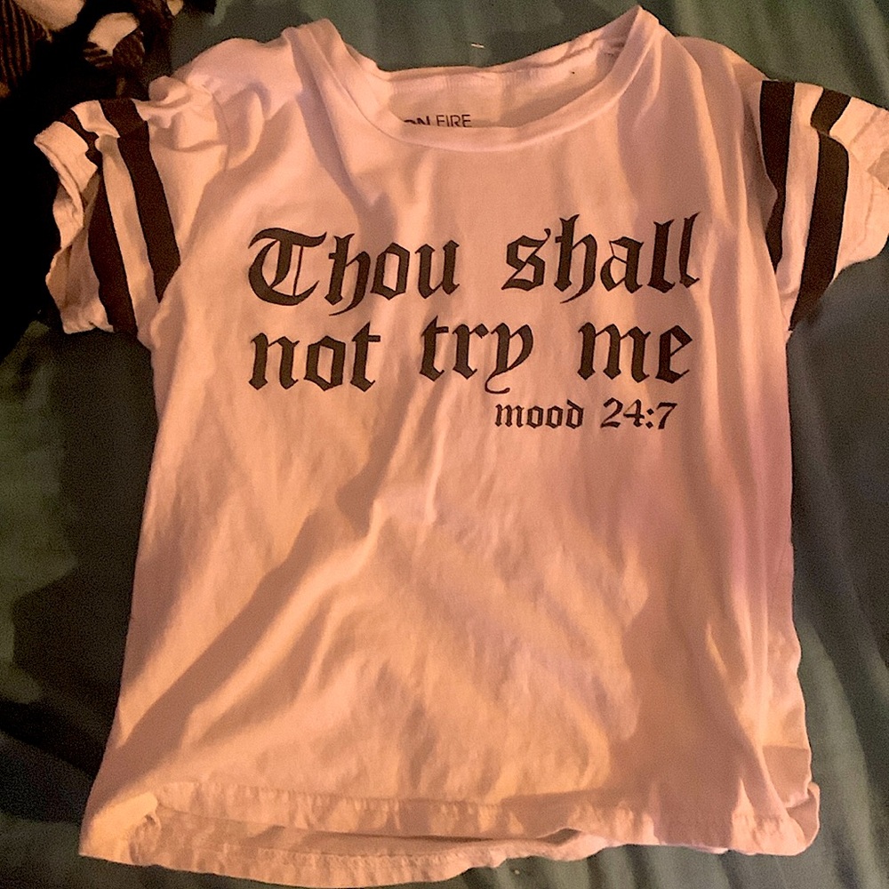 Thou shall not try me crop top